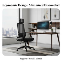 Ergonomic ofsign Highspine Reclining Mesh Chair Lumbar Support Gaming Seat Adjustable Headrest Office Furniture sturdy Duty for Remote Workers, viofo game enthusiasts, Stuofnts, Study Room