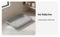 Indoor Dog Potty Keeps Paws Dry Dog Potty Tray with Grate Pet Toilet Tray Long-Lasting Puppy Training Toilet with Post Portable