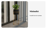 Floor Planter with Stand Sturdy Duty Wrought Iron Planter Metal Plant Stand Sturdy Home Decor Rust-Resistant for Balcony