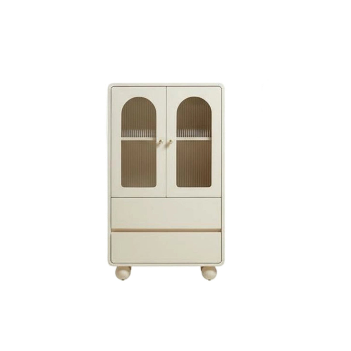 Tall Cabinet with Transparent Doors sturdy Wood Legs for Study, Bedroom, Renters