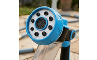 Transparent Reservoir Multifunction Spray Textured Grip Handheld Water Blue Accents Multi Function Water Jet Nozzle