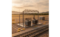 HO Scale Railway Substation Kit Molded Substation Kit Easy to Use Model with Transformer Illustrated Instructions for Dioramas