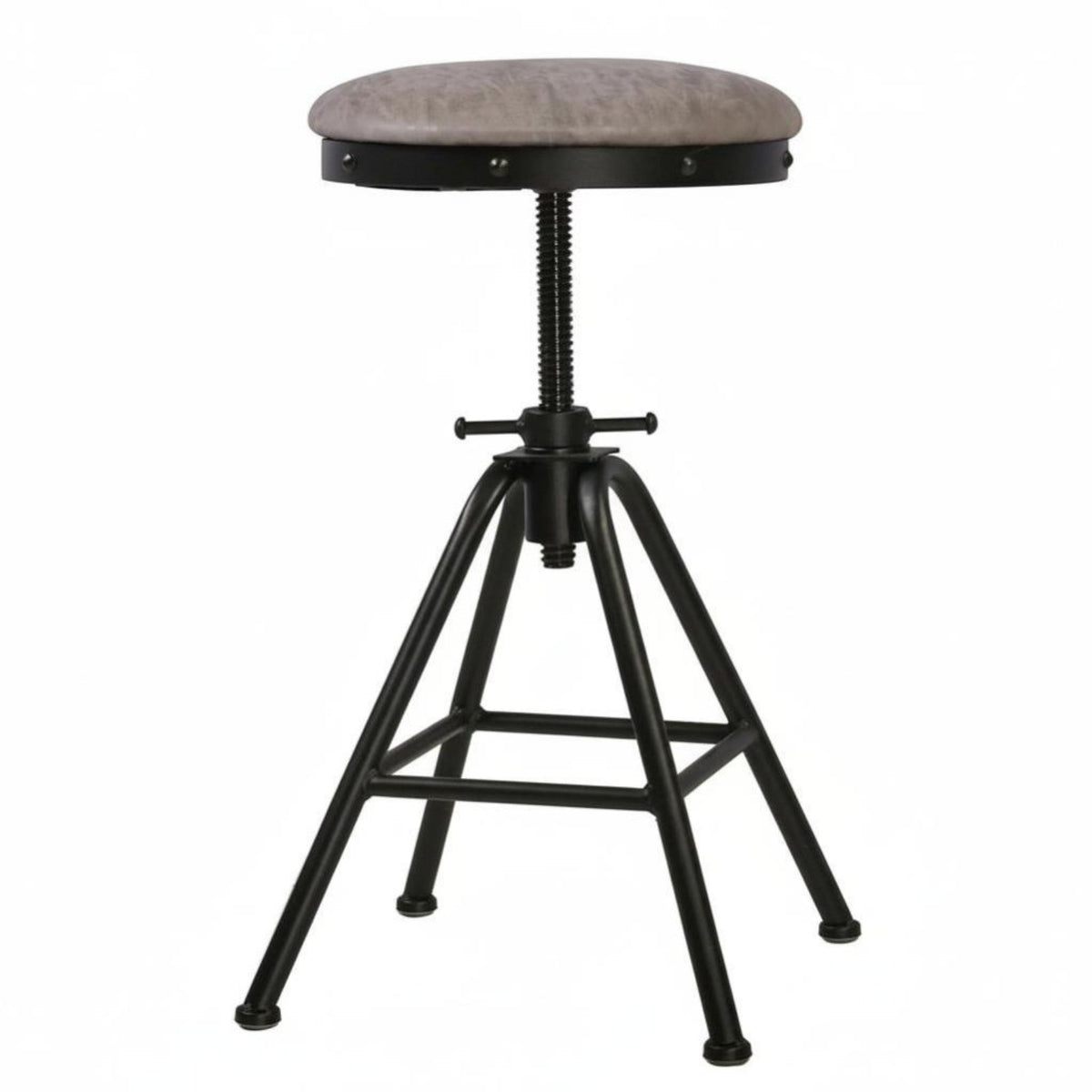 Industrial Aesthetic Adjustable Pedestal Stool Retro Design Adjustable Tripod Seat Stable Base Counter-Height Seating Easy Assembly for Bar Owners, Interior Designers, Homeowners, Studio, Cafe, Kitchen, Dining Area