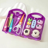 Easy to Use Craft Punch and Scissors Kit Portable Paper Craft Kit with Storage Case Compact Paper Punch Set with Storage Case Hard-Shell for Crafters, Journaling Enthusiasts, Students, Scrapbooking, Card Making, Classroom Projects