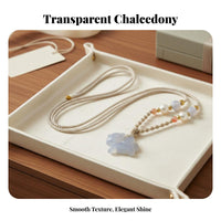 Chalcedony Horse Pendant Auspicious Symbol Horse Pendant Translucent Carved Amulet for Women, Men, Necklace Making