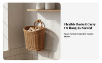 Vintage Design Kitchen Wall Basket Integrated Handle Kitchen Hanging Basket Space-Saving for Homemakers, Homeowners, Pantry, Hallway