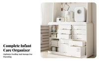 Large Capacity Feeding Station Hutch Multi-Functional Baby Organizer Space Saving Nursery Furniture Versatile for New Parents, Caregivers, Bedroom, Living Room, Closet