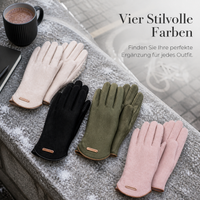 Women's Thermal Velvet Winter Gloves with Touchscreen Fingertips for Driving Cycling