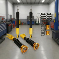 4 Pieces Chassis Strut Kit with Coil Performance-Focused Strut and Shock Absorber Assembly Kit Threaded for Automotive Enthusiasts, Motorsport Activities