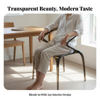Clear Acrylic Armchair Nordic Aesthetic Transparent Acrylic Armchair Unified Armrests Transparent Chair for Homeowners, Living Room