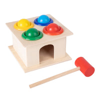Wooden Pounding Toy with Mallet Fine Motor Child-Led Learning Ball Tracker Box
