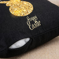 Easter Pillow Cover Zipper Easter Throw Pillow Cover Linen Material Bunny Print Pillow Protector for Homeowners, Gift Presenters, Living Room, Bedroom