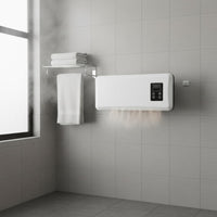 Flat Front Electric Wall Heater Black Control Panel Wall-Mounted Heater Rounded Corners Home Heating Slim