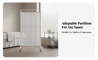 Foldable Design Rolling Medical Screen Freestanding Wheeled Medical Curtain Lockable Wheels Room Divider 360° Rotation for Salon Professionals, Coverice Managers, Homeowners, Hospital, Medical Coverice, Spa, Bedroom