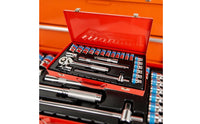 Quick-Release Socket Wrench Set with Metal Case Portable Ratchet and Socket Set Professional Mechanics Tool Kit for Car Owners