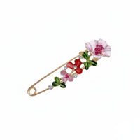 Elegant Floral Safety Pin Brooch Large Decorative Safety Pin for Women