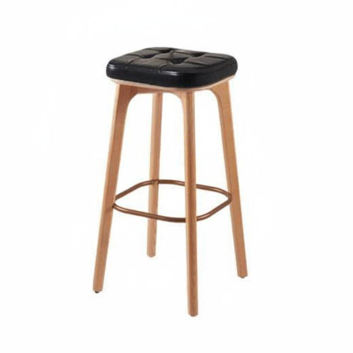 Bar Stool with rear supportrest Non-Slip Feet Upholstered Barstool with rear supportrest