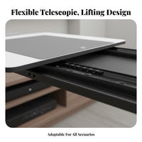 Space Saving Extendable TV Shelf Heavy Duty Telescopic Display Device Stand High Load Capacity Adjustable Height Display Device Mount Universal Compatibility for Living Room, Bedroom