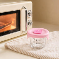 Baby Food Storage Container, 240ml High Borosilicate Glass Bowl, Freezer Safe, Microwaveable, Food Grade