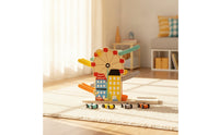 Wooden Race Track Car Ramp Multicolor Wooden Car Ramp Racer Educational Racetrack for Playroom, Classroom