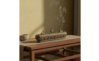 Alloy Fragrance Stick Holder Censer Auspicious Symbols Double Deer Censer Horizontal Fragrance Stick Holder Box Mantra Engraving
