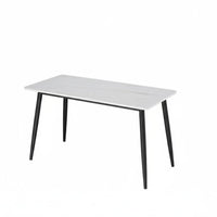 Rock Slab surface Restaurant Table and Chair Combo Easy to Clean Canteen Furniture Sturdy Construction Dining Set Waterproof Surface for Students, Diners, School Canteens, Fast Food Restaurants, Milk Tea Shops, Cafeterias
