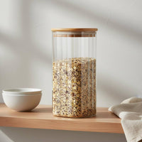 Chemical-Free-Safe Borosilicate Glass Jar Easy to Clean Square Glass Canister Space-Saving Square Pantry Jar Modern Design for Cafe