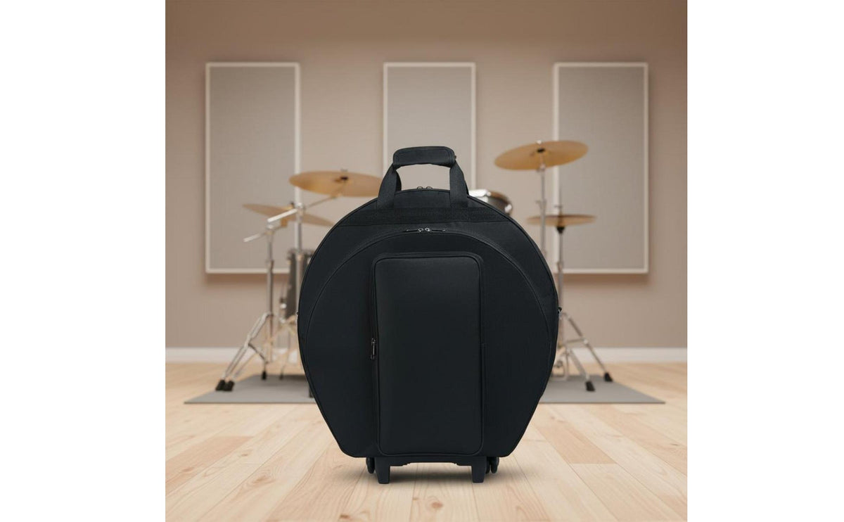 Wheeled 22 Inch Cymbal Bag Portable Rolling Cymbal Bag Easy to Storage Gear Music Gear Heavy-Duty for Drummers, Travel, Stage