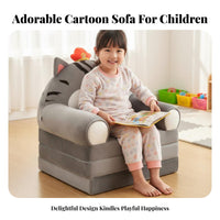 Transformable Flipfolding Sofa Removable and Cleanable Cover Flipfolding Lounger Cartoon Character Thesee youngsters' Furniture for Daycare
