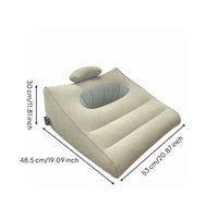 Soft Flocking Material Lying down Phone Pillow Adjustable Height Flocked Angled Cushion Leak-Proof Inflatable Prone Pillow Easy to Clean for Stomach Sleepers, Readers, Lounging, Reading in Bed, Travel