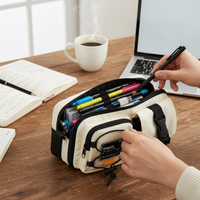 2025 New Large Capacity Canvas Pencil Case for Students, Multi-functional & Dirt-Resistant