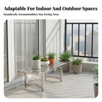 Indoor Outdoor Use Stainless Steel Flower Rack Rust-Proof Metal Plant Stand Space-Saving Metal Plant Display Stand All-Weather for Gardeners, Homeowners, Apartment Dwellers, Balcony, Living Room, Backyard, Corner