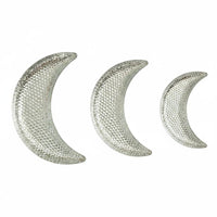 3 Pieces Curved Moon Tray Set Raised Edges Moon-Shaped Metal Tray