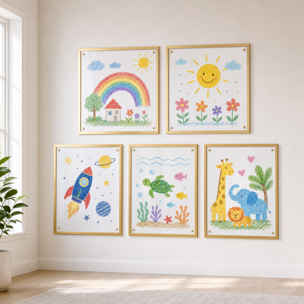 Magnetic Photo Wall Display Frame for A4 Documents, Children's Artwork, and Award Certificates - 5 Pack