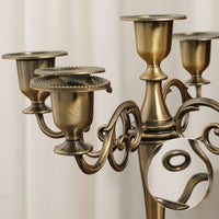 Decorative 5-Arm Candelabra Ornate 5-Arm Candle Holder Elegant Candelabra with Scroll Arms Vintage for Wedding Planners, Home Decorators, Dining Tables, Living Rooms