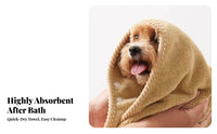 Thickened Material Pet Bath Towel Non-Shedding Absorbent Dog Towel Soft Texture for Dogs, Young Dogs, After Swim, Grooming Salon, Rainy Days