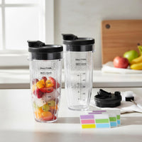 2 Pieces  Compatible Blender Cup Blender Cup with Sip Lid Food Grade Replacement Blending Vessel for Outdoors