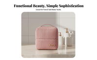 Adjustable Dividers Large Capacity Makeup Bag Lightweight Portable Travel Cosmetic Organizer Luggage Handle Sleeve for Gift Givers, Vacation