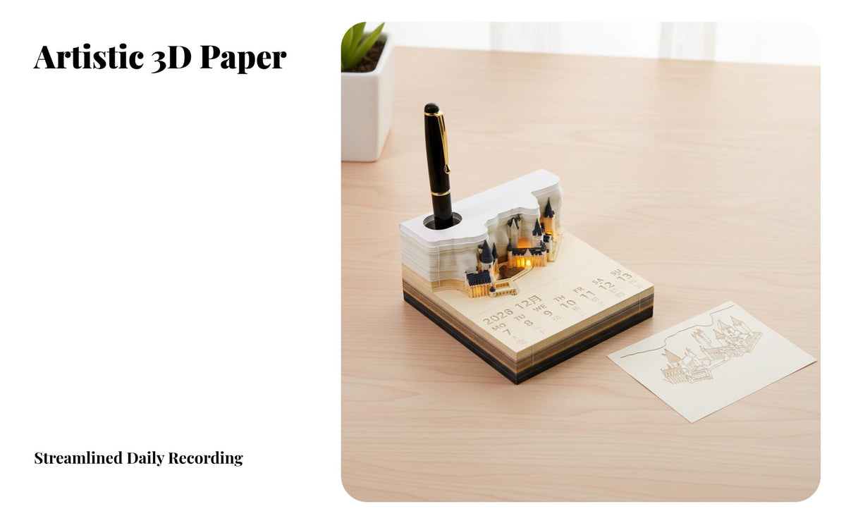 Tear-off Sculpture Calendar Creative Gift Tear Away Sculpture Calendar Multi-Functional Paper Carving Note Block for Colleagues, Home, Bedroom, School