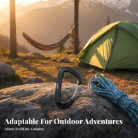 Multi-Purpose Accessory Carabiner High Strength D-Shaped Wiregate Clip Lightweight Outdoor Hardware Heavy Duty for Backpackers, Pet Owners, Slinging, Sling Setup, Camping, Backpacking