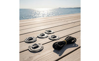 6 Pieces D-Loop Adhesive Disc with Cord Adhesive Inflatable Boat D-Loop Adhesive Disc Kit Stainless Steel Hardware