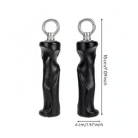2 Pieces Metal Rings Fitness Grip Handles Molded Ergonomic Grip Handles Black Exercise Gear Long-Lasting