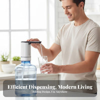 Electric Water Bottle Pump Food-Grade Material Automatic Water Jug Dispenser Universal Home Kitchen Appliance for Families, Dorm Room, Camping