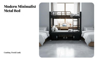 Steel Bunk Bed High Weight Capacity Dormitory Bed Full-Length Guardrail Bedroom Furniture for Students, Adults Quarters, Dorm Room, Hostel