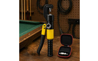 Ribbed Handle Hydraulic Cue Tip Press Zippered Case Cue Tip Press Tool Compact Sports Equipment Dial Indicator