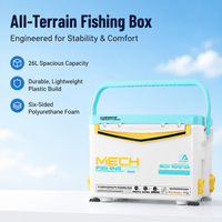 Waterproof Fishing Tackle Box, 26L Polymer Fishing Box with Latch, Portable for Carp Anglers & Terminal Tackle