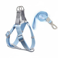 Pastel Colors Dog Harness and Leash Set Sturdy Vest Design Pet Harness Safety Buckle Creature Restraint Breathable for Small Dogs, Young Dogs, Cats, Walking, Outdoor, Training