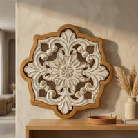 Floral Scroll Wall Decor Distressed Finish House Decoration Vintage Style for Home Decor