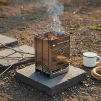 Portable Biofuel Firewood Cooker Lightweight Foldable  Stainless Steel Camping Grill for Backpackers, Backpacking, Picnic
