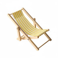 Dollhouse Beach Chair Striped Miniature Lounge Chair Reclined for Scene Setups